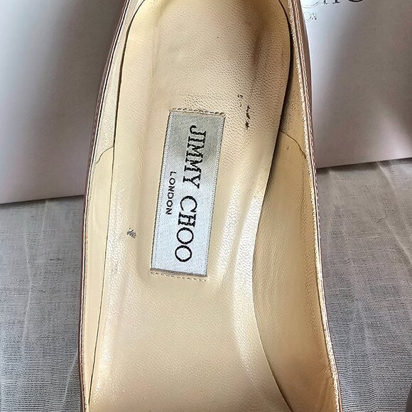 Jimmy Choo Metallic Peep-Toe Heels – Size 39 – With Box & Dust Bag - Picture 14 of 16